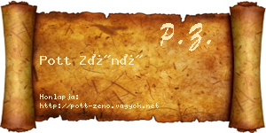 Pott Zénó névjegykártya